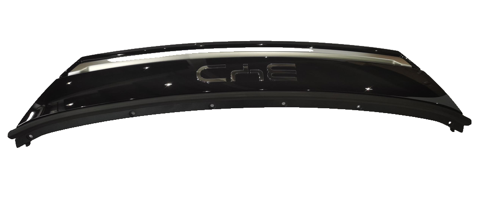 Front bumper upper logo trim