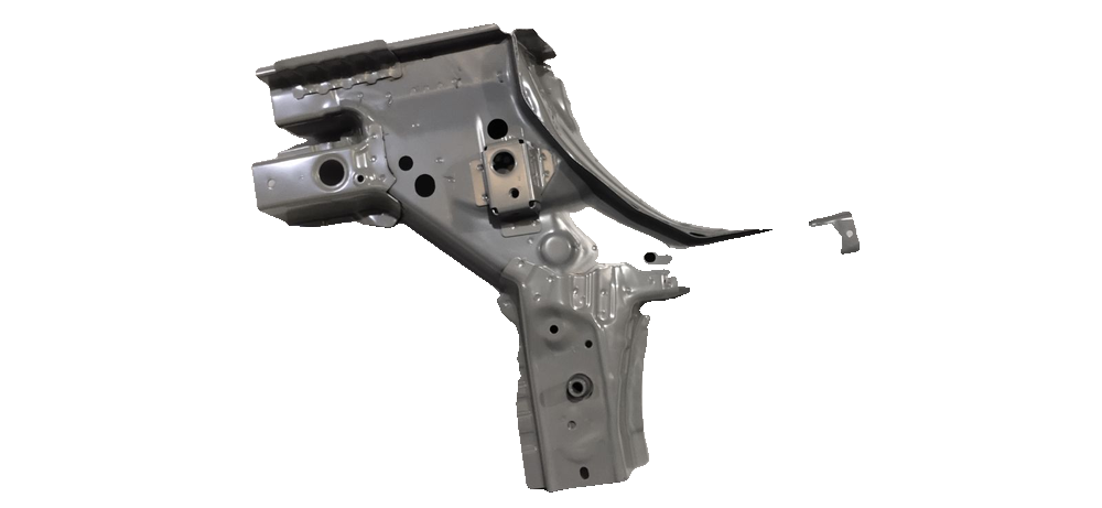 Right front rail rear section assembly