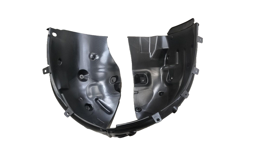 Left front mudguard / splash shield assembly